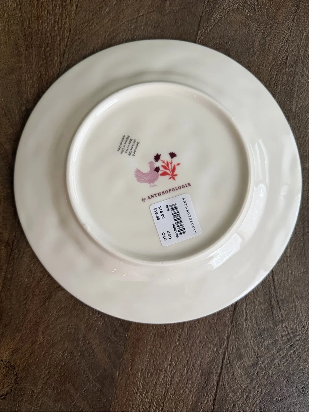 Anthropologie Millie Stoneware Dessert Plate Chicken